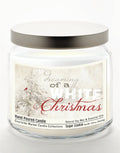 White Christmas II 12.8 Oz Candle Glass Jar with Brushed Silver Metal Lid