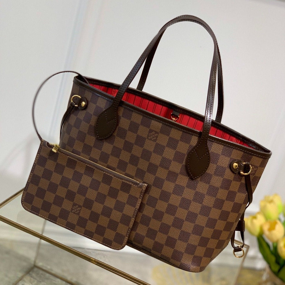 NEVERFULL MM MIT STAUBBEUTEL DAMIER EBENE CANVAS 29CM