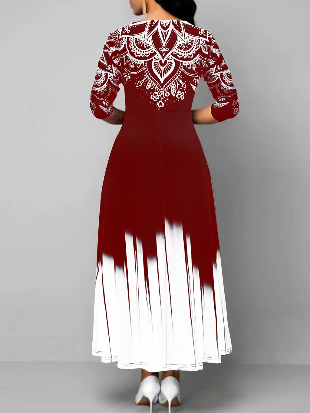 Rosalyn | Maxikleid in A-Linie mit kunstvollem Druck