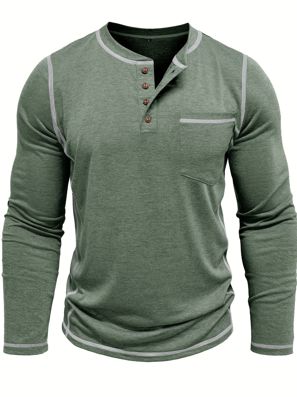 Kingsley | Klassisches langärmeliges Henley-Shirt