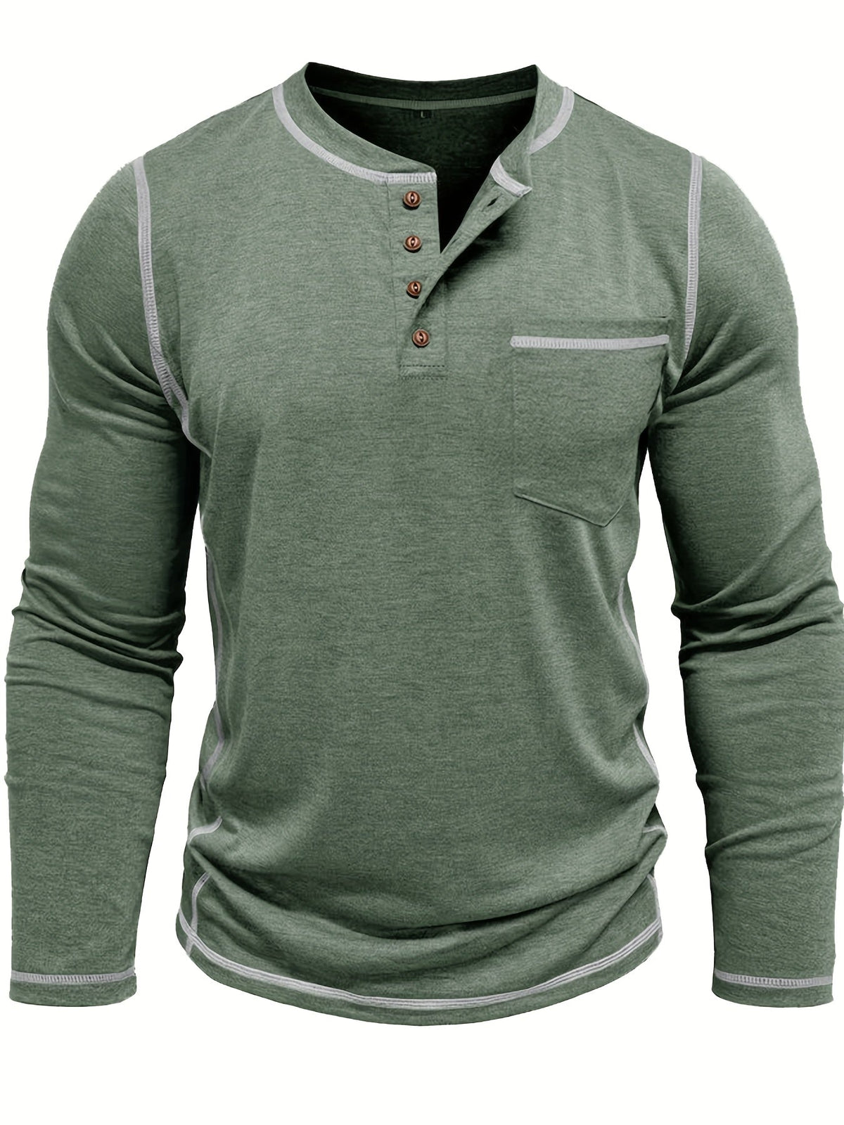 Kingsley | Klassisches langärmeliges Henley-Shirt