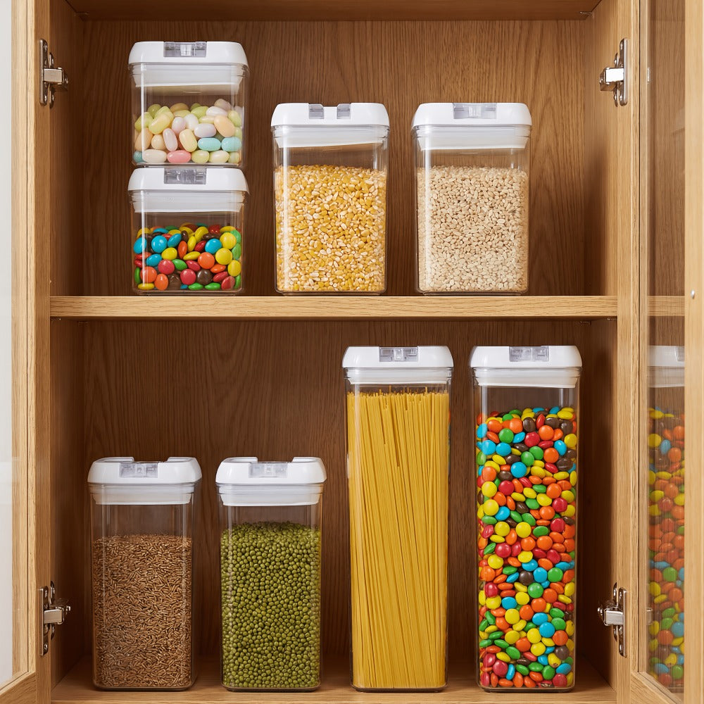 Food Storage Containers, Airtight Plastic Kitchen Organizer Set with Leak-Proof Lids for Meals and Leftovers