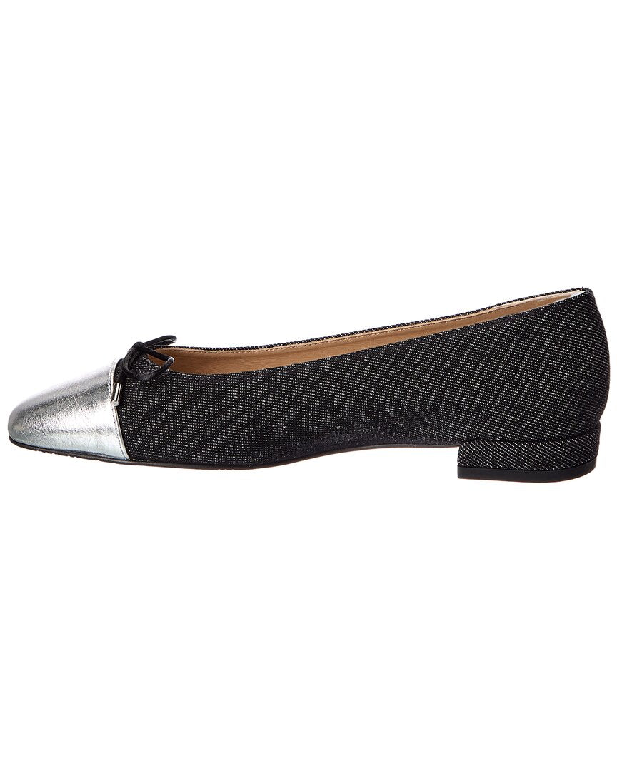 Stuart Weitzman Sleek Bow Denim Flat
