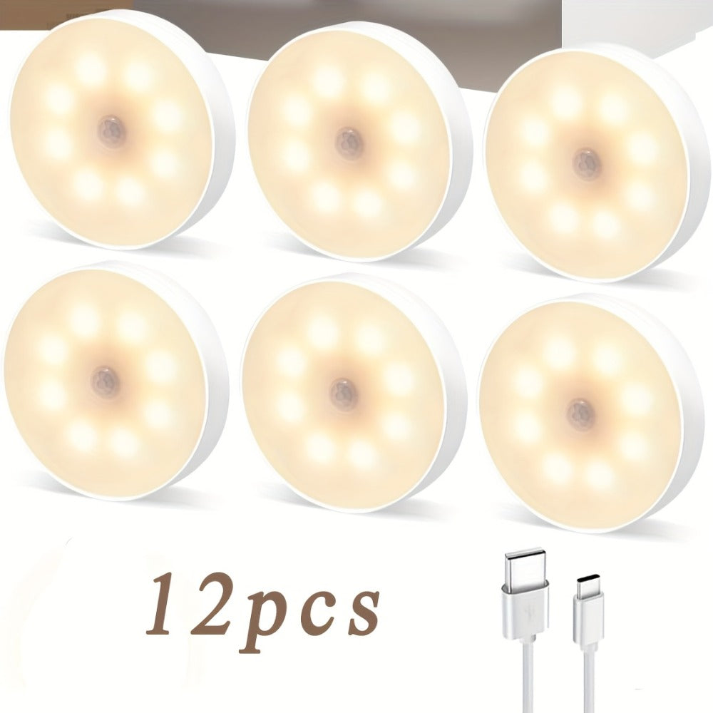 Motion Sensor Night Light, Wireless USB Rechargeable, Dimmable Wall Lamp Dual Mode PIR for Home Cooking