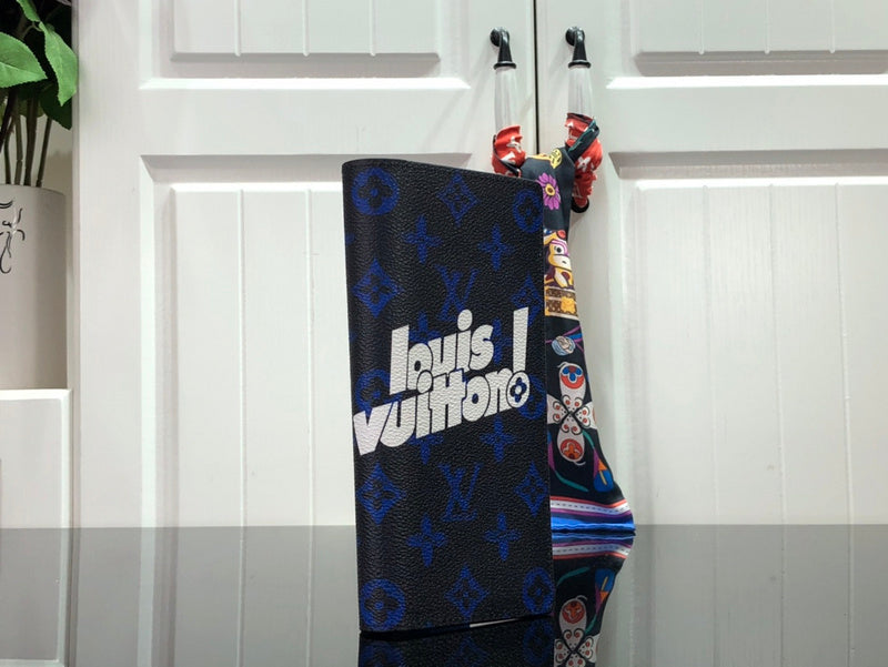 Louis Vuitton Brazza Wallet – Monogram Eclipse Galaxy Blue "louis vuitton!"
