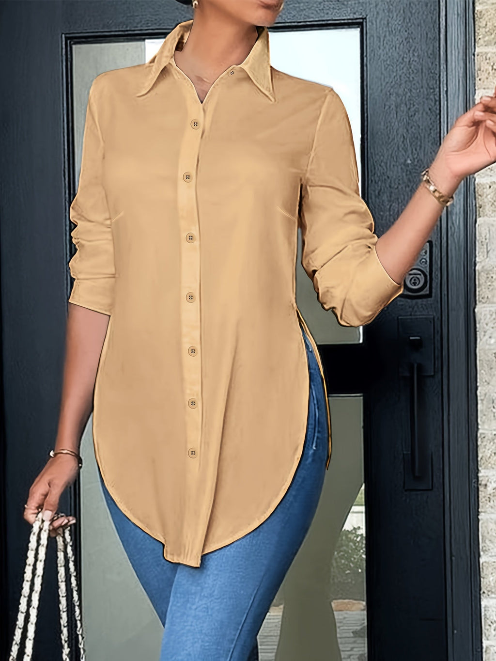 Delia | Taillierte Longbluse