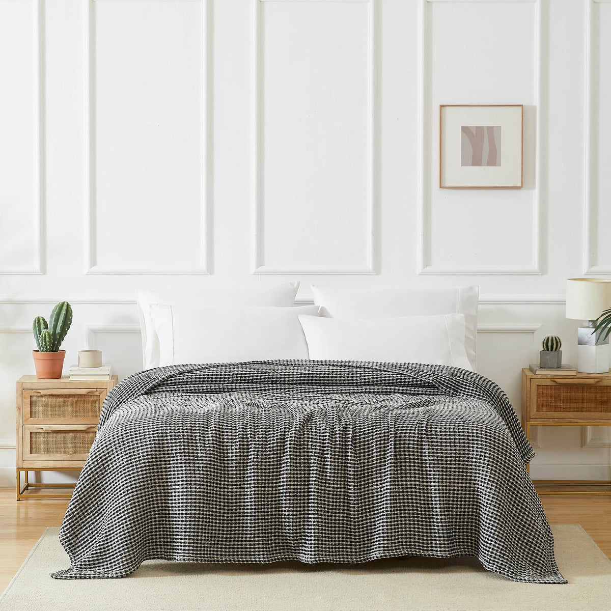 Southshore Fine Linens Tama Cotton Waffle Blankets and Throws