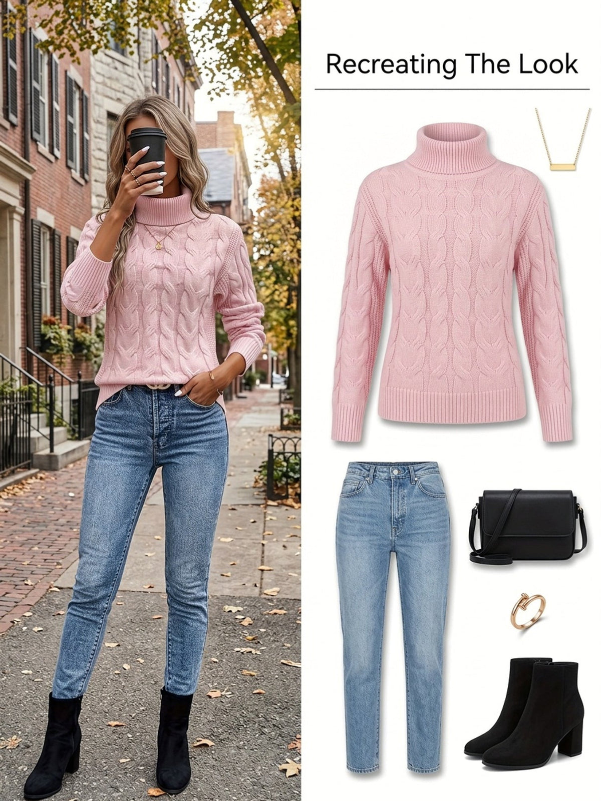 Naomi | Zopfstrickpullover mit Rollkragen