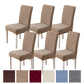 Chair Cover Set of Six Stretch Dining Slipcovers with Little-Leaf Pattern in Six Available Color Choices