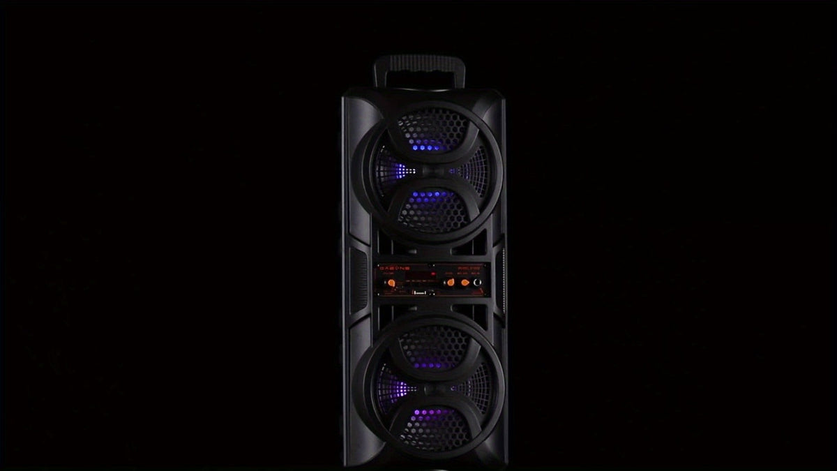 Portable PA Speaker Dual 6.5-Inch RGB Karaoke System with TWS, USB, AUX, FM and Remote Control