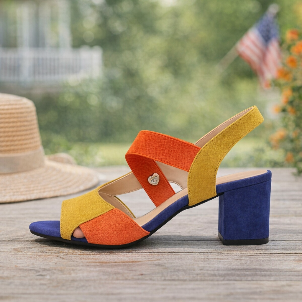 Elara | Pumps mit Blockabsatz und überkreuzten Riemchen