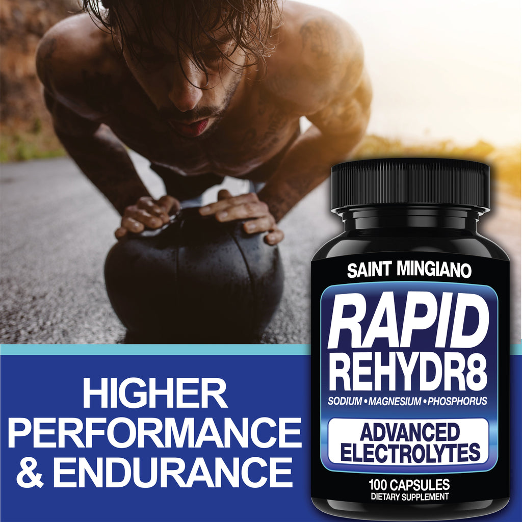 Rapid Rehydr8 Electrolyte Capsules Hydration Muscle Endurance Recovery Supplement Daily