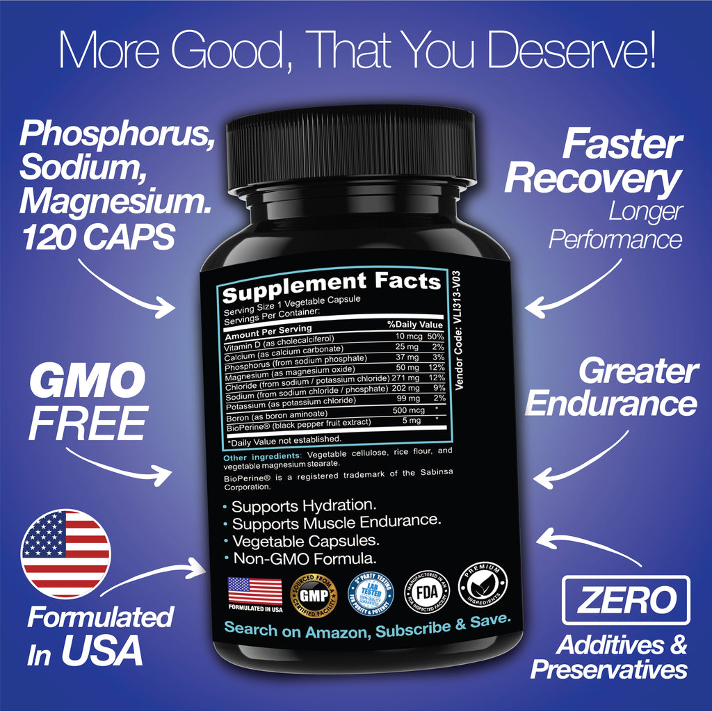 Rapid Rehydr8 Electrolyte Capsules Hydration Muscle Endurance Recovery Supplement Daily