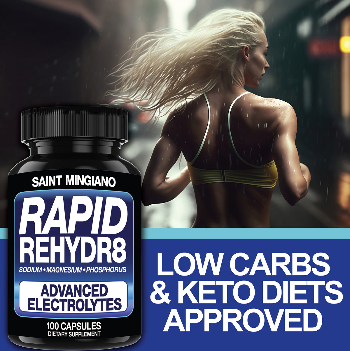Rapid Rehydr8 Electrolyte Capsules Hydration Muscle Endurance Recovery Supplement Daily