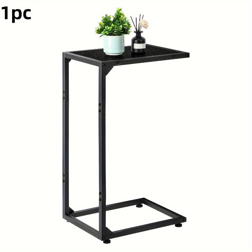 C-Shaped Sofa End Table with Optional Charging or Storage Bags, One- and Two-Piece Configurations
