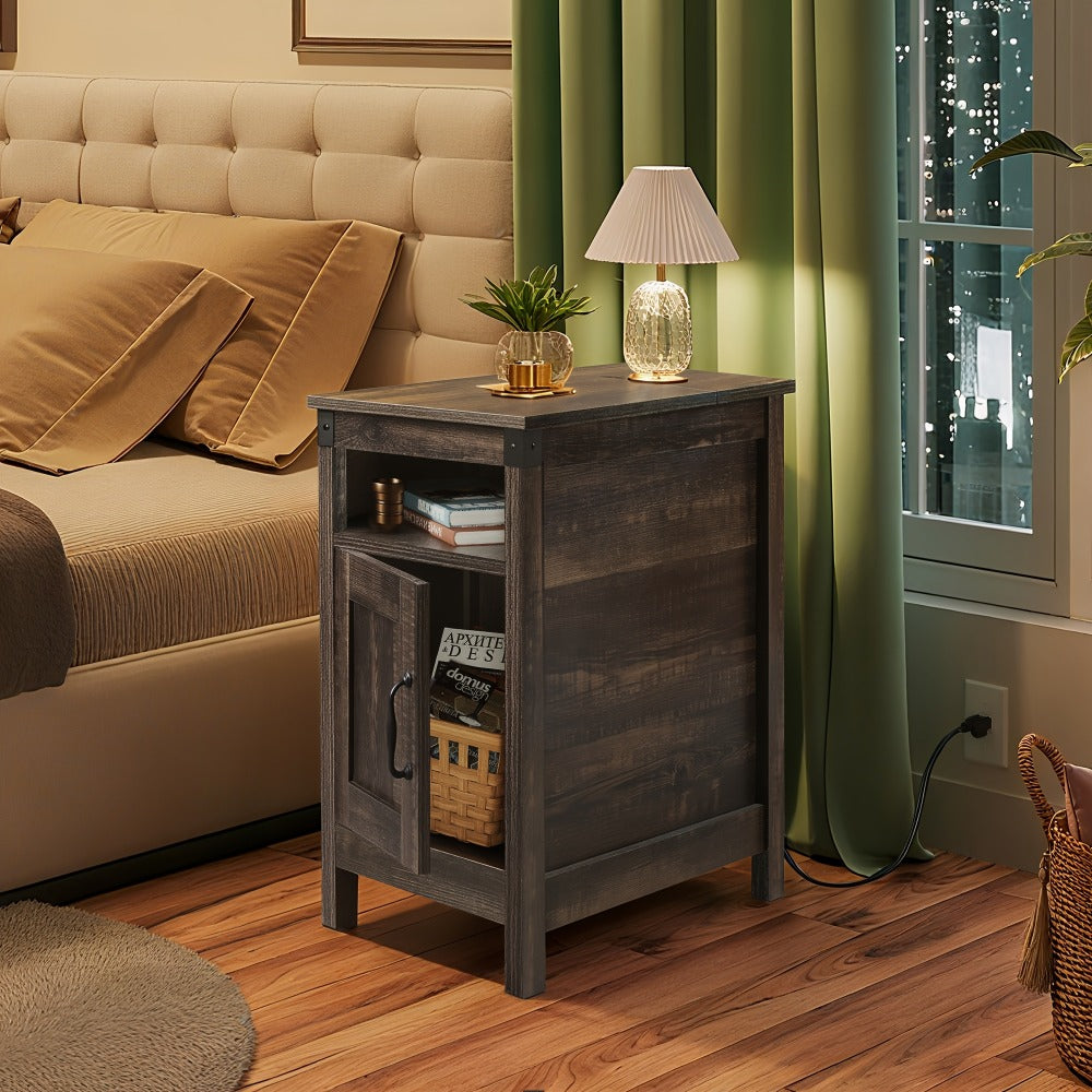 End Tables And Nightstands with Charging Station and Side Table for Living Room