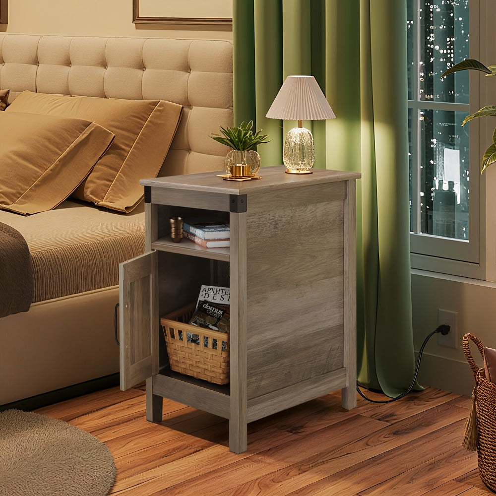 End Tables And Nightstands with Charging Station and Side Table for Living Room