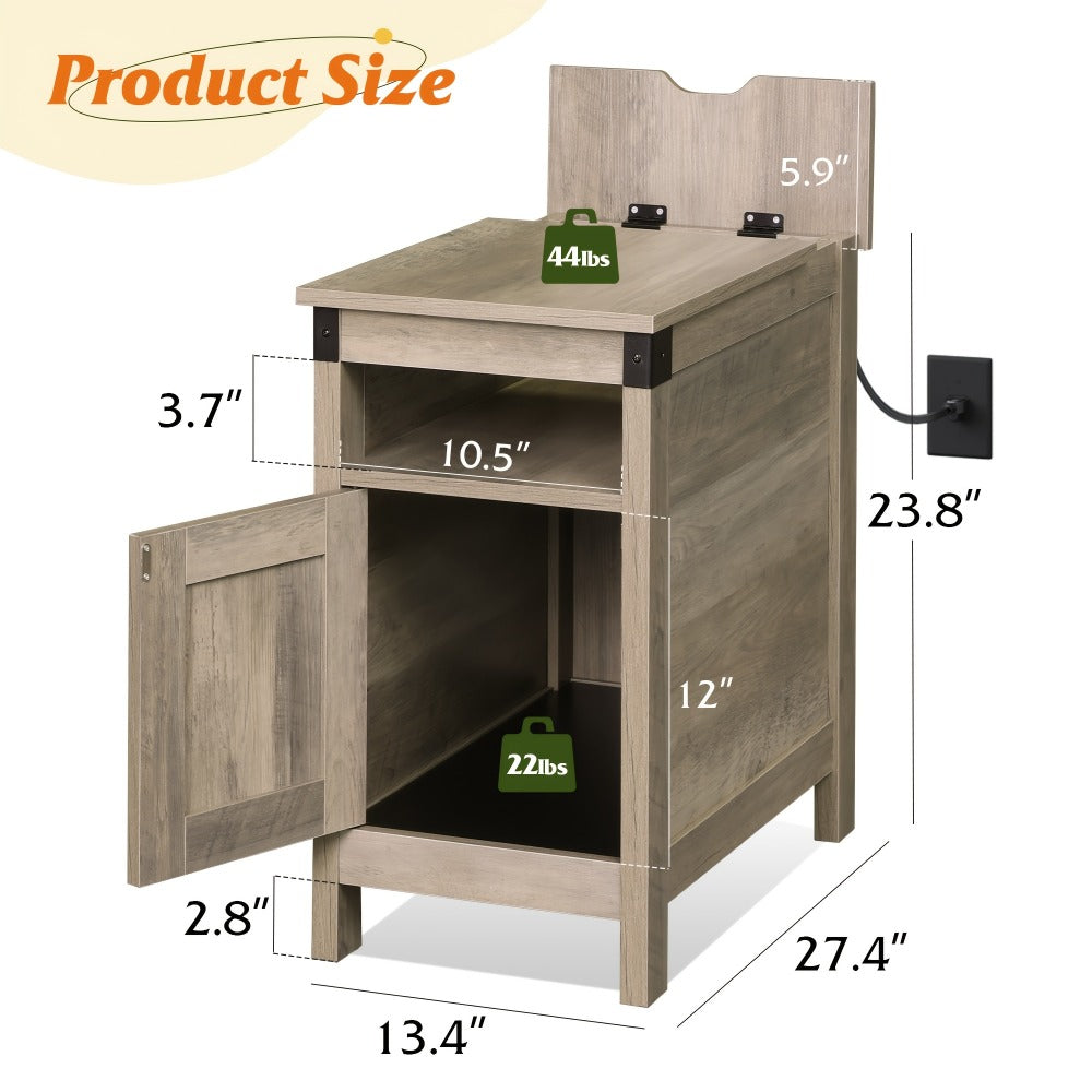 End Tables And Nightstands with Charging Station and Side Table for Living Room