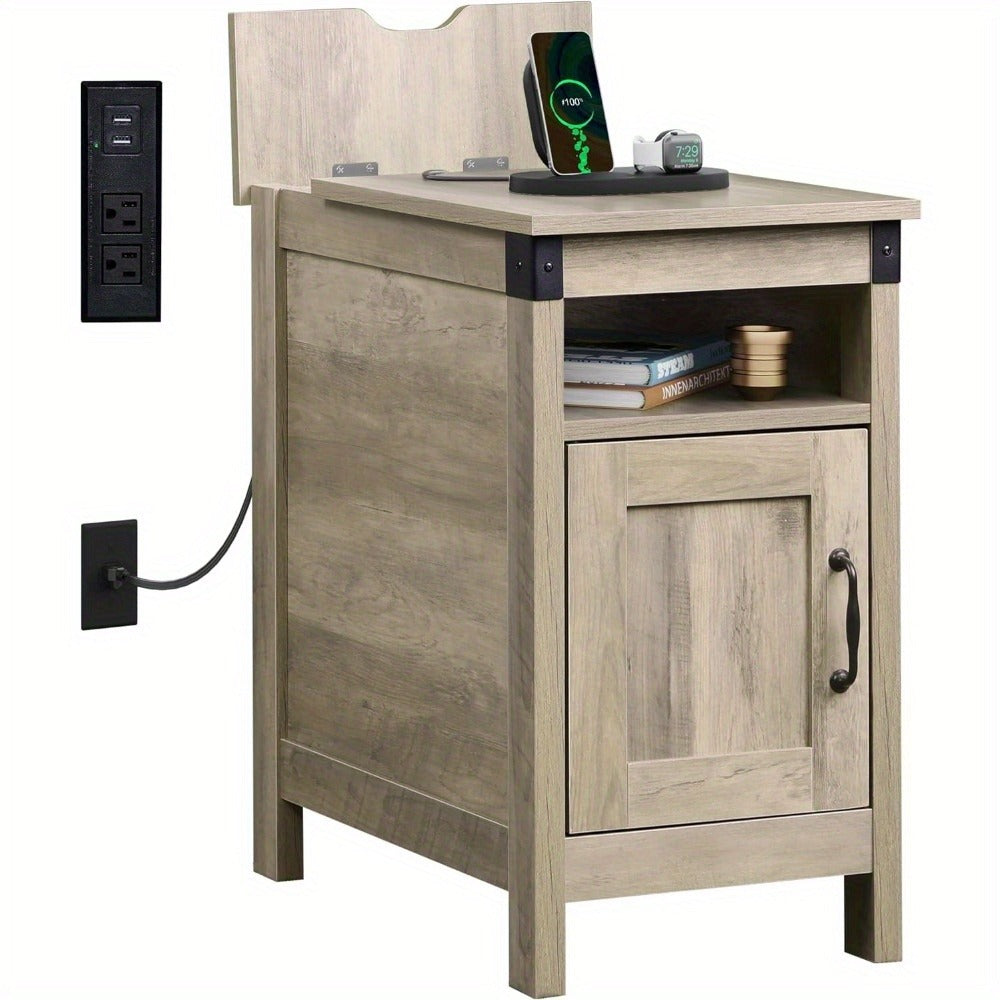 End Tables And Nightstands with Charging Station and Side Table for Living Room