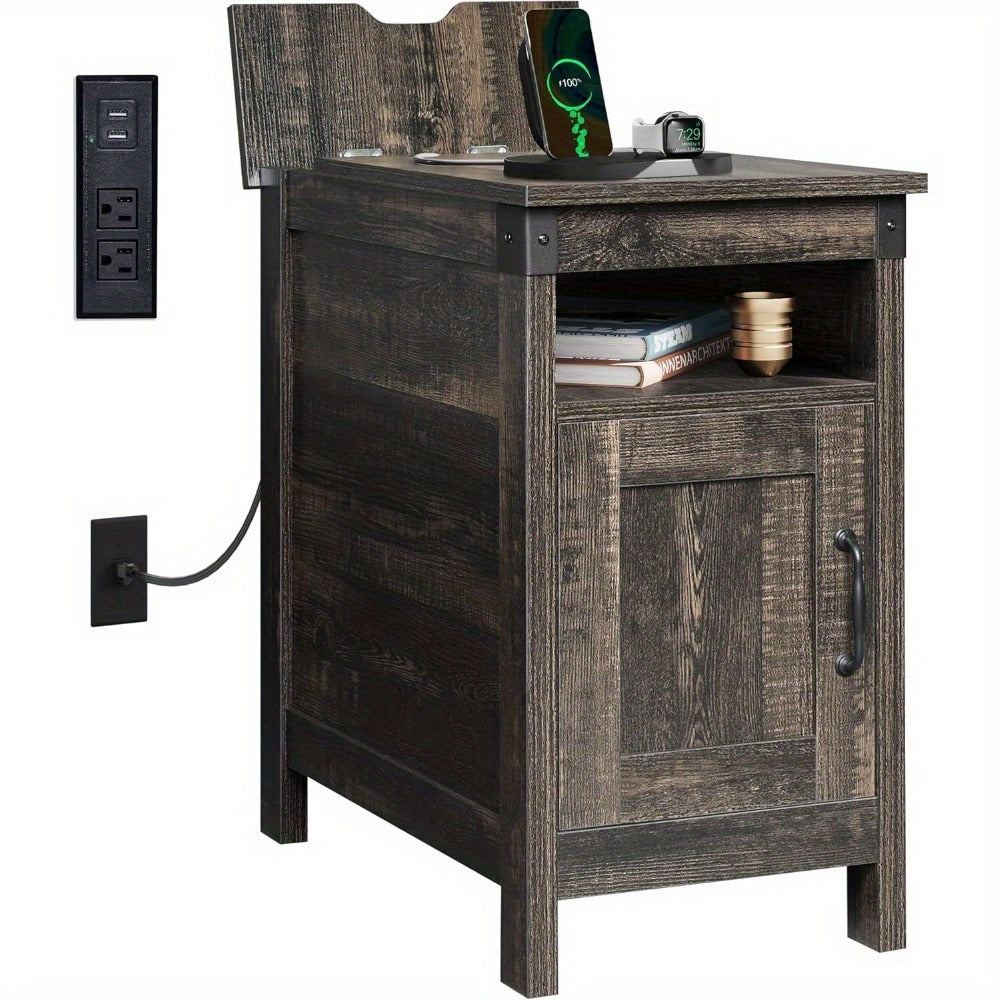 End Tables And Nightstands with Charging Station and Side Table for Living Room