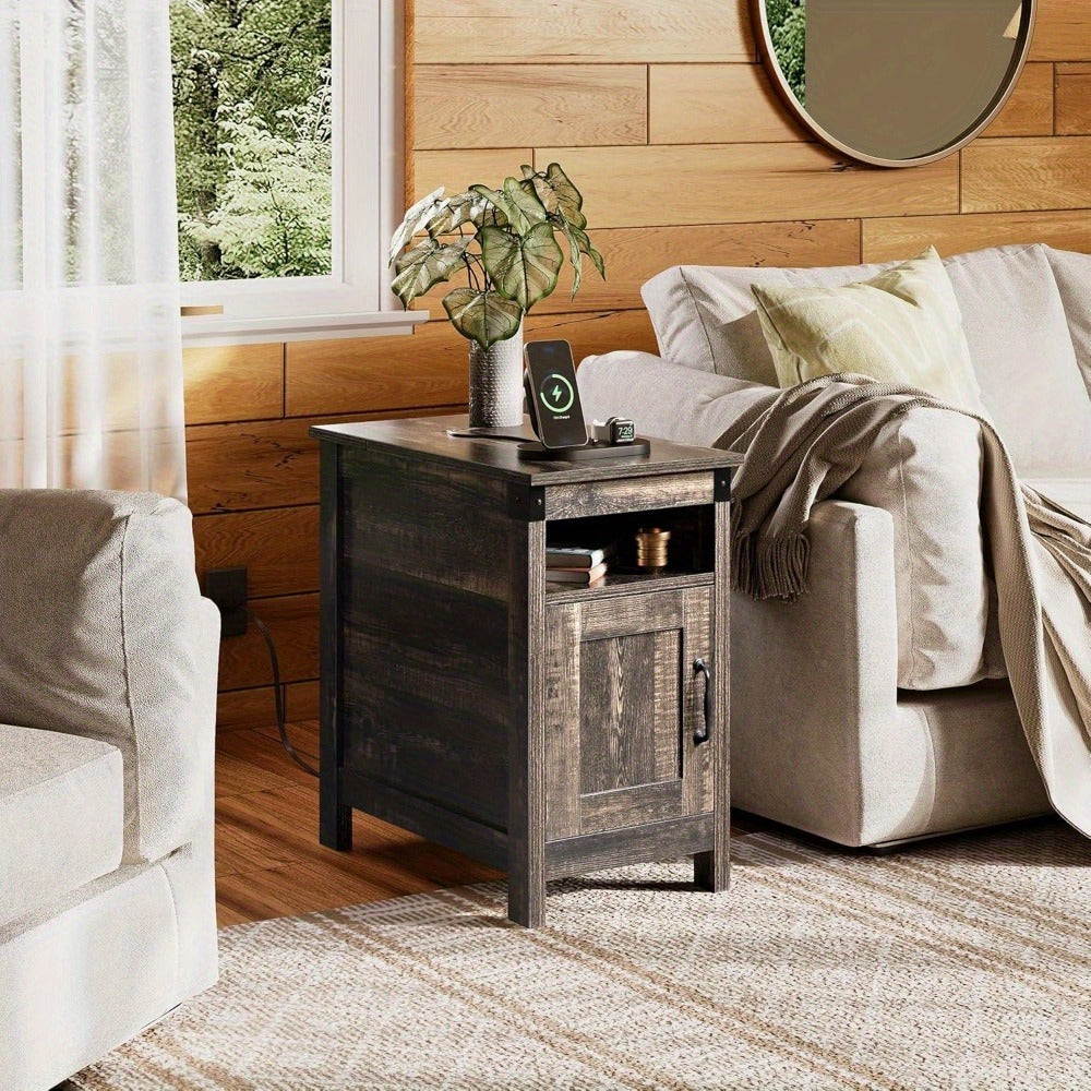 End Tables And Nightstands with Charging Station and Side Table for Living Room