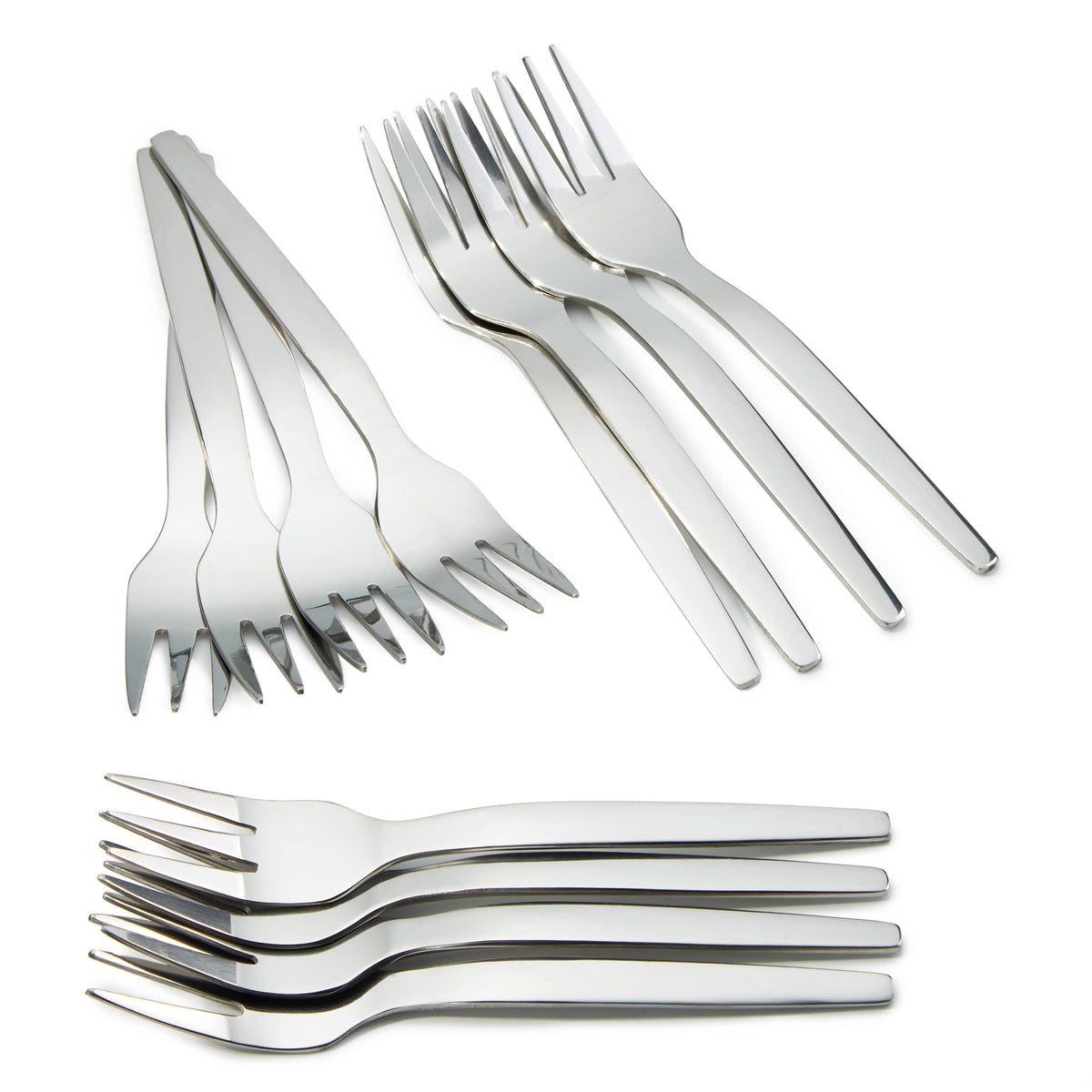 BergHOFF Essentials 12Pc Stainless Steel Cake Fork Set, Quadro, 5.75"