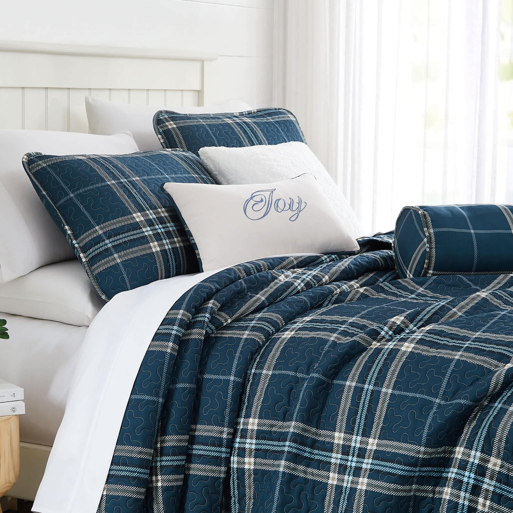 Southshore Fine Linens Vilano Plaid 6PC Quilt Set