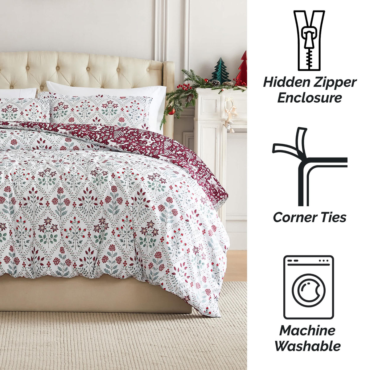 Southshore Fine Linens Holiday Harmony Oversized Duvet Cover Set