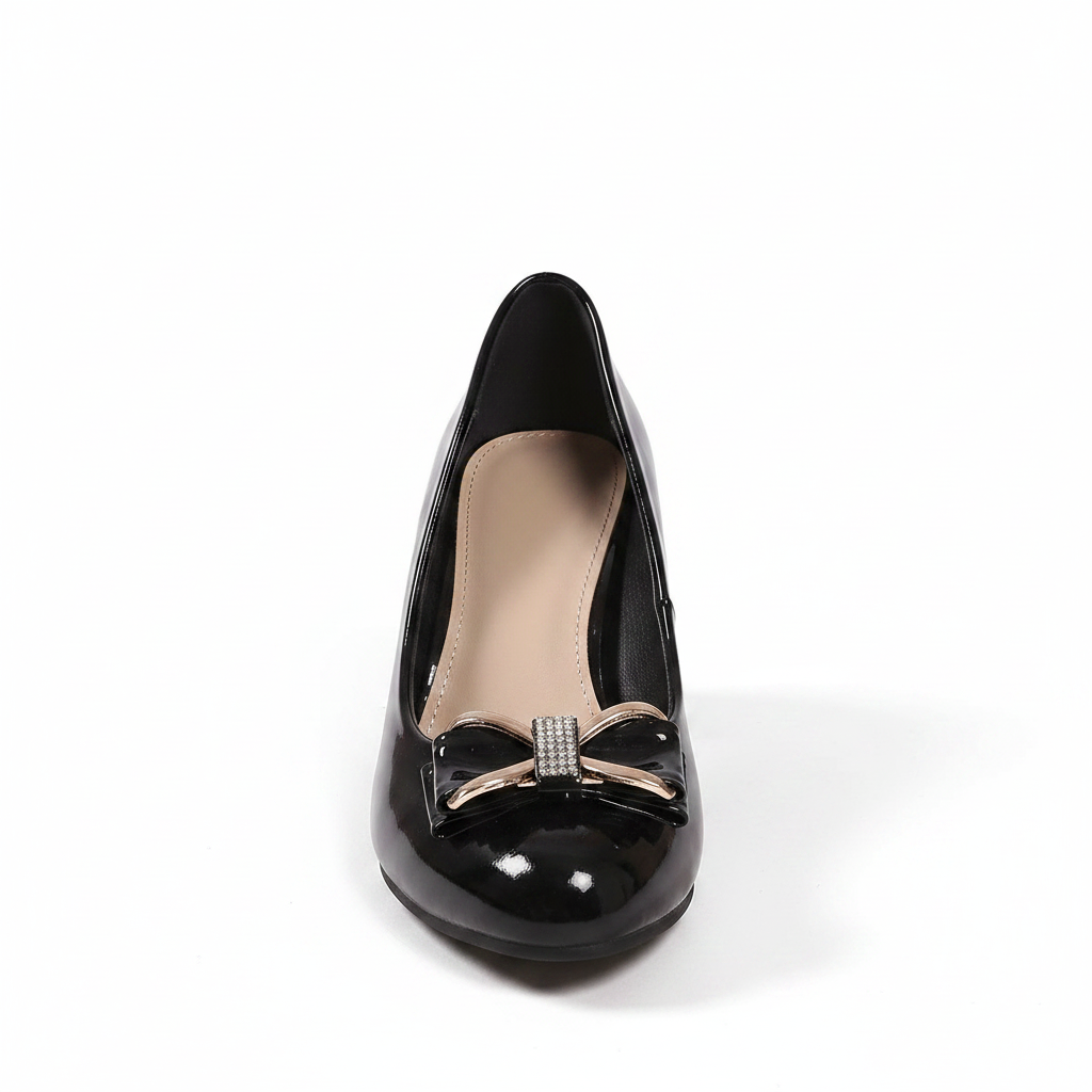 Evelyn | Pumps mit Blockabsatz und Schleifendetail