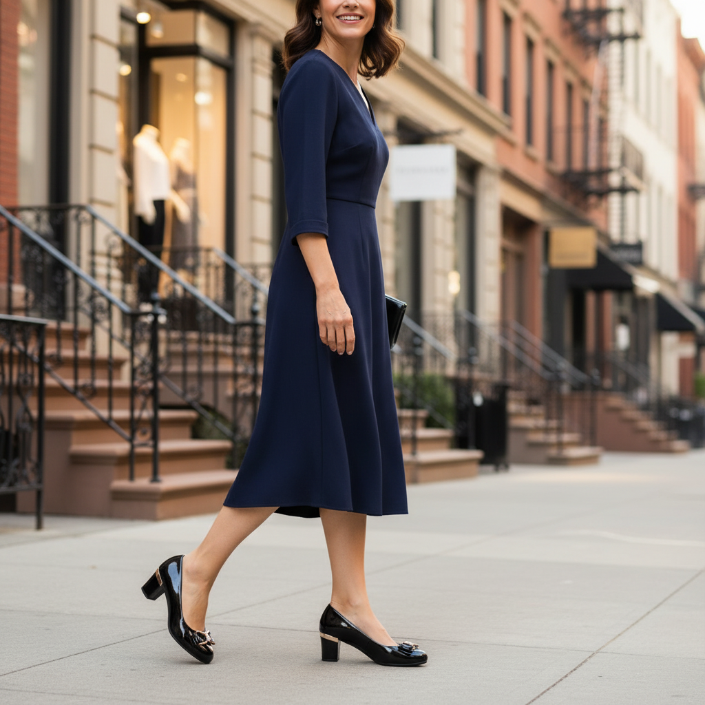 Evelyn | Pumps mit Blockabsatz und Schleifendetail