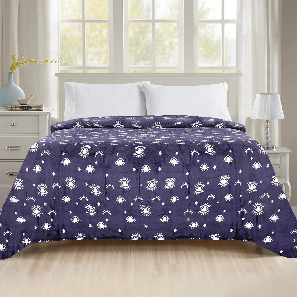Elegant Comfort Printed Bed or Oversized Couch Blanket - Lightweight for All Season Warmth
