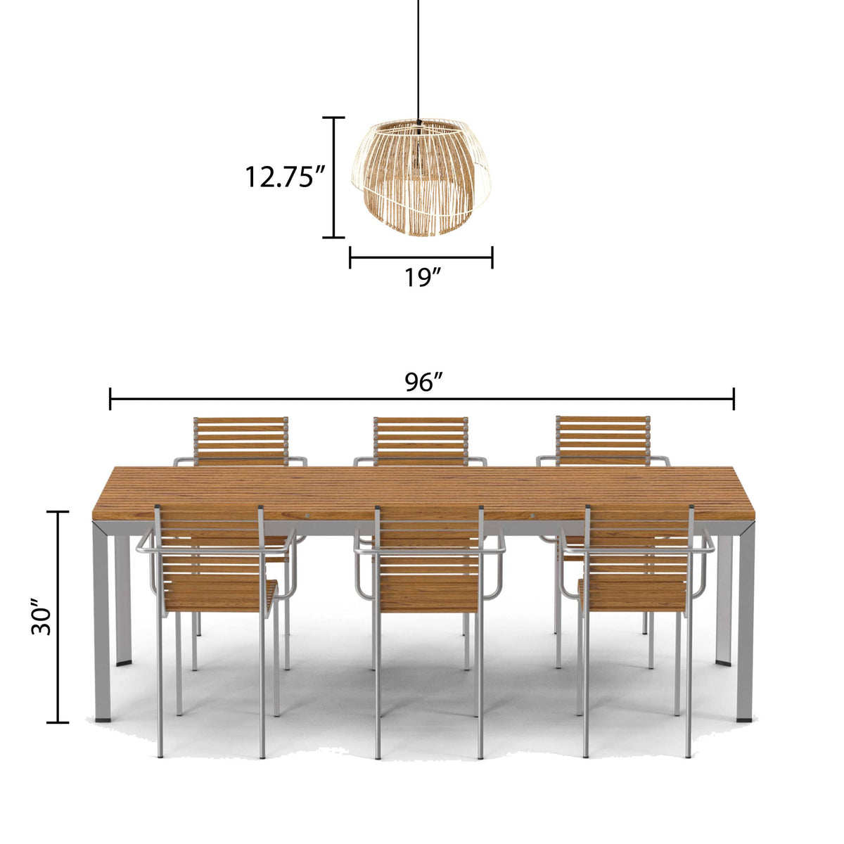 River of Goods Hanging Lamp - Ivory, Natural & Black