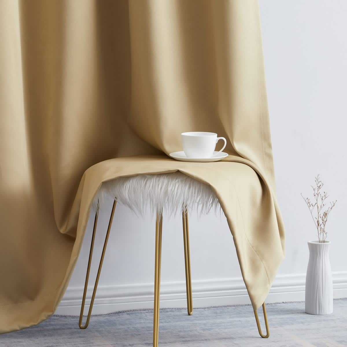 Thd Lawrence 100% Full Blackout Thermal Insulated Energy-Saving Grommet Curtain Panels (Set of 2)