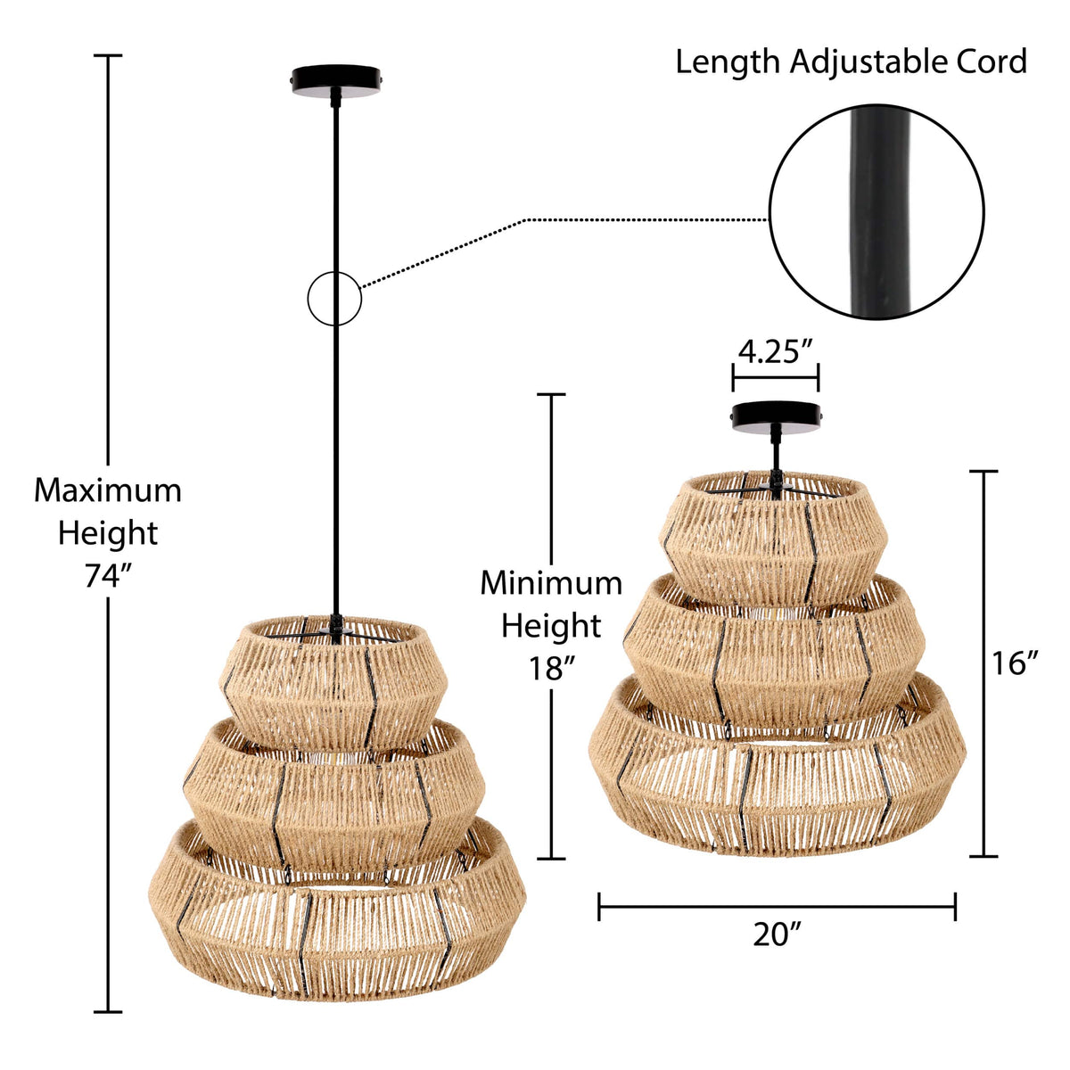 River of Goods Hanging Pendant Dark Brown