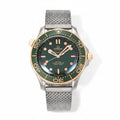 Omega Seamaster Diver 300M – Steel Yellow Gold Green Ceramic Bezel Green Dial Mesh Bracelet 007 Edition