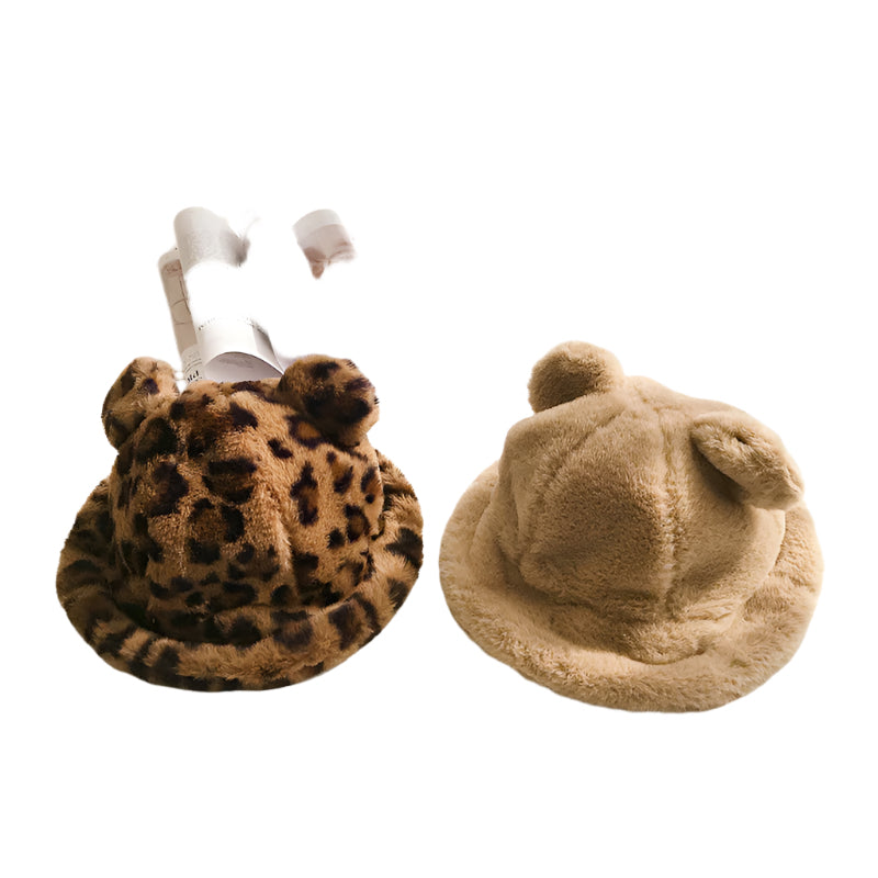 Brooks Kinder-Beanie mit Leopardenmuster und Kunstfell-Ohren – Wintermütze für Kleinkinder