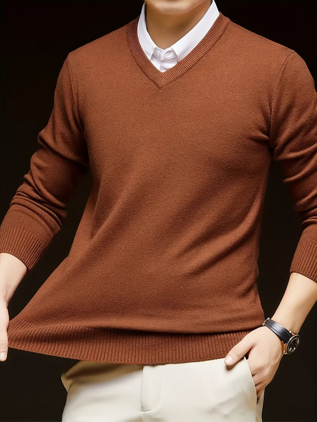 Nigel | Eleganter V-Ausschnitt-Pullover