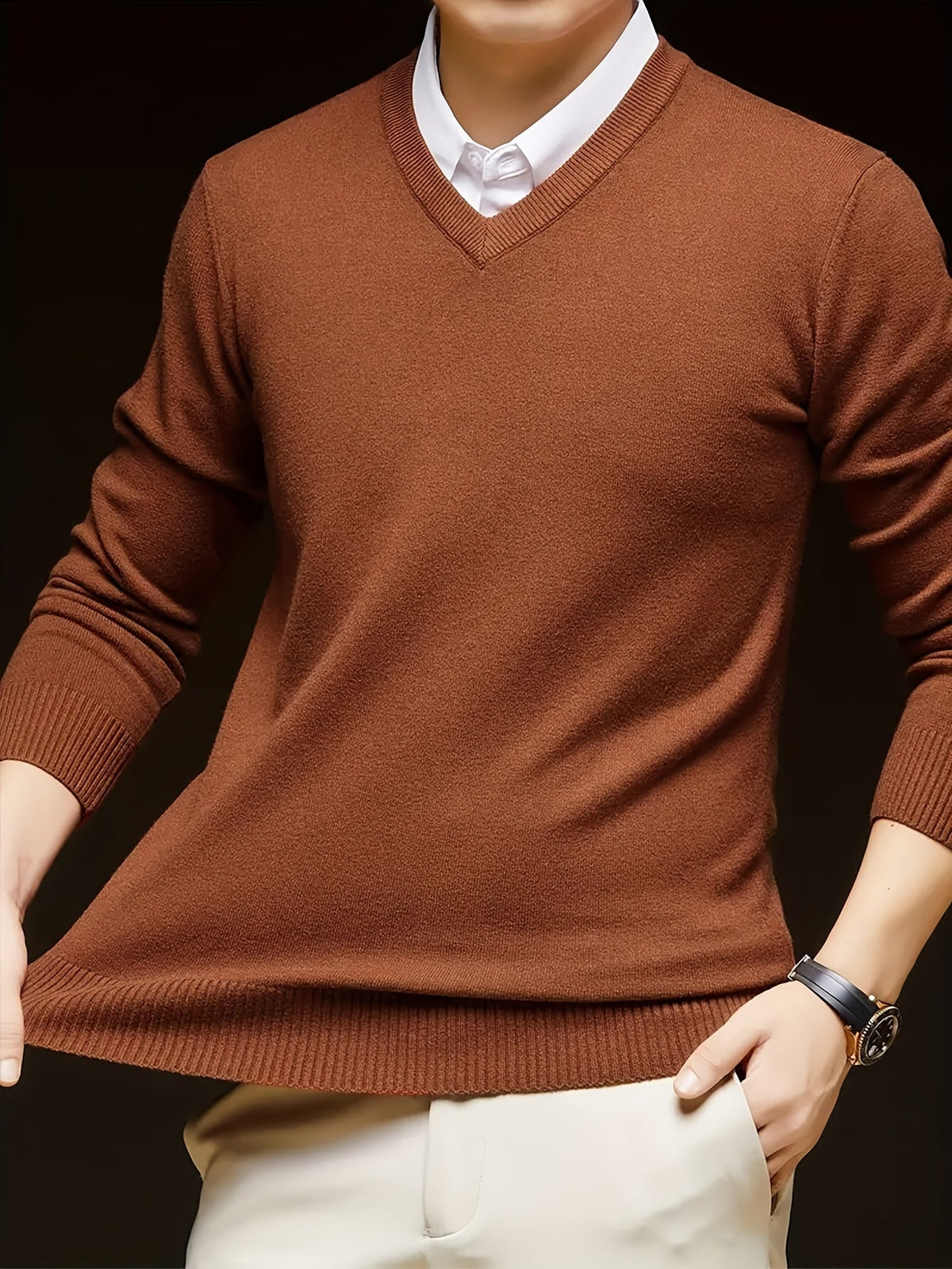 Nigel | Eleganter V-Ausschnitt-Pullover