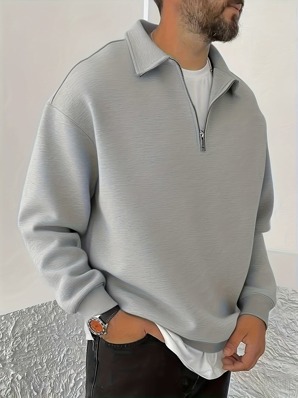 Gideon | Sweatshirt mit Reißverschluss und Kragen