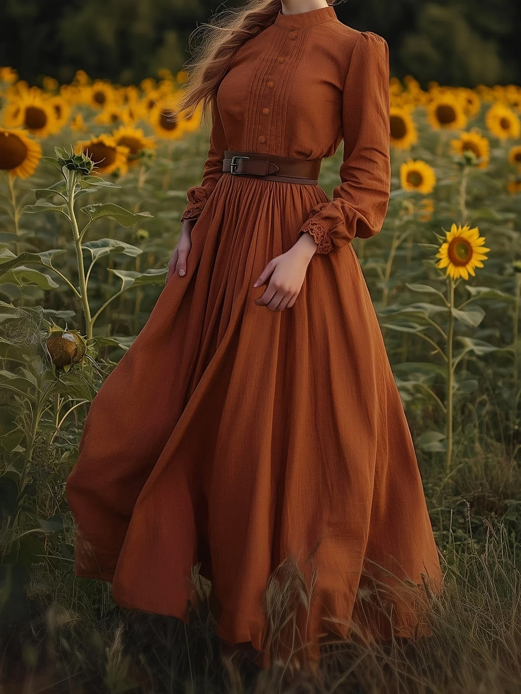 Susannah | Romantisches Maxikleid mit hohem Ausschnitt