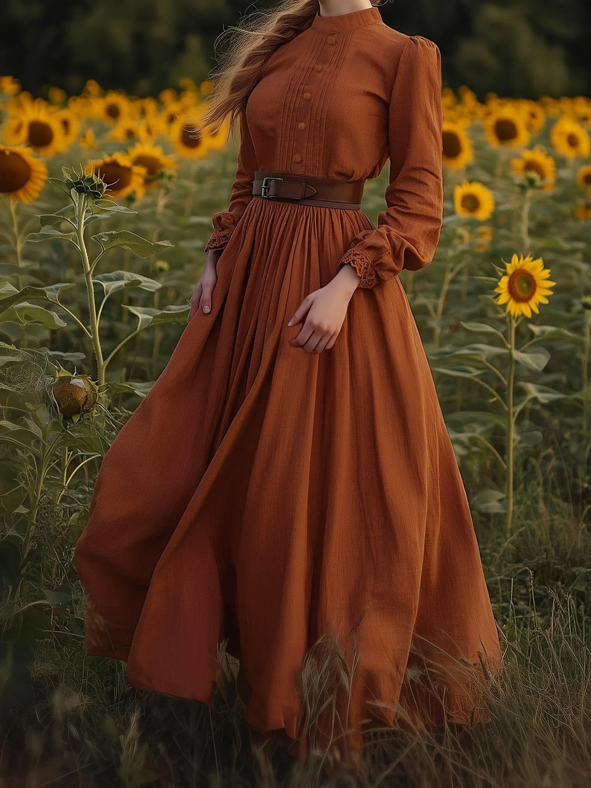Susannah | Romantisches Maxikleid mit hohem Ausschnitt