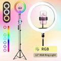 Ring Light 12 Inch Adjustable Brightness RGB with 63 Inch Floor Stand for Photo Selfie Video for an Everyday Personal Care Routine