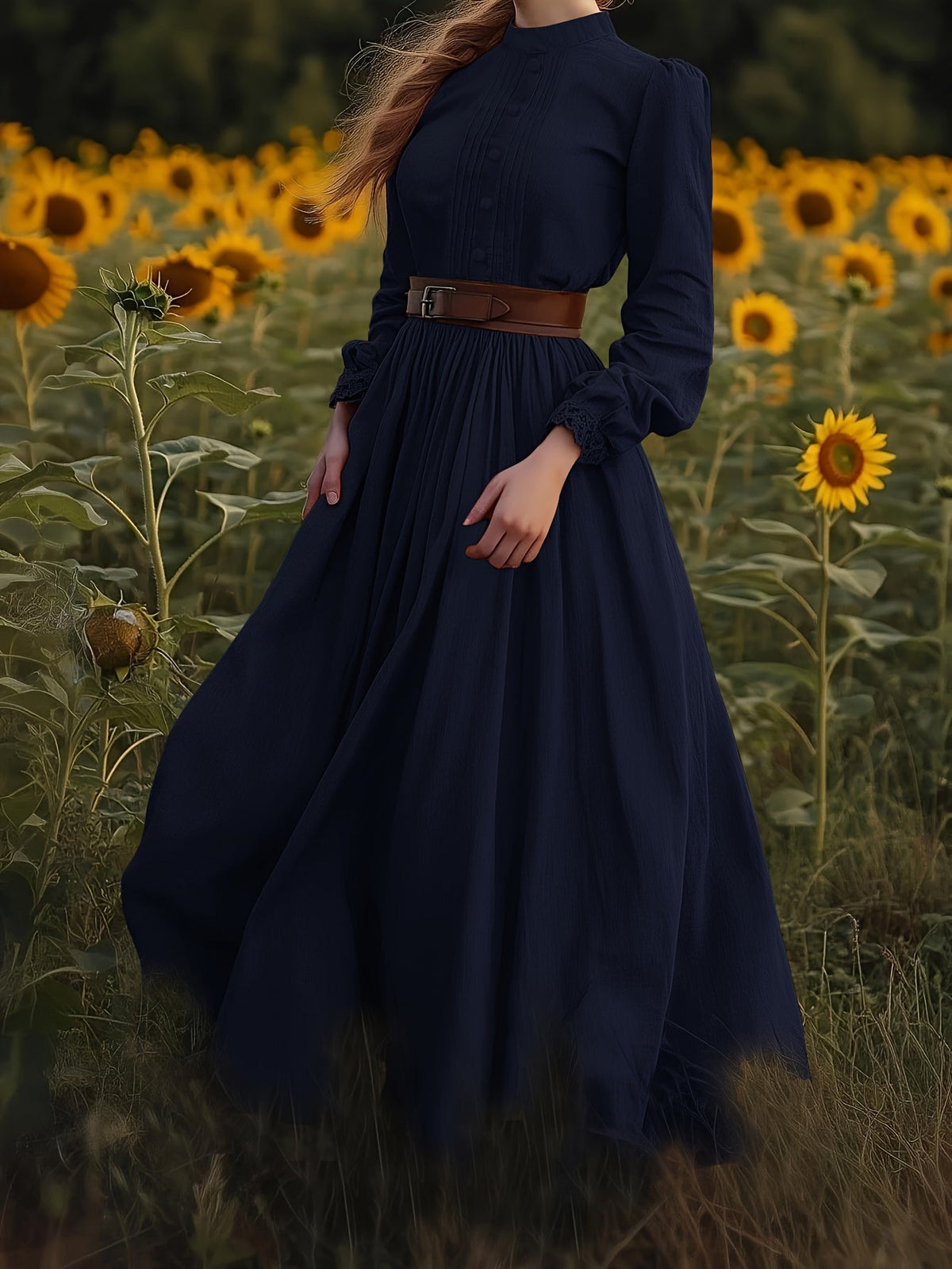 Susannah | Romantisches Maxikleid mit hohem Ausschnitt