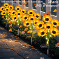Solar Garden Lights 15-Head Sunflower Stakes with IP65 Rating and Ground-Stake Installation
