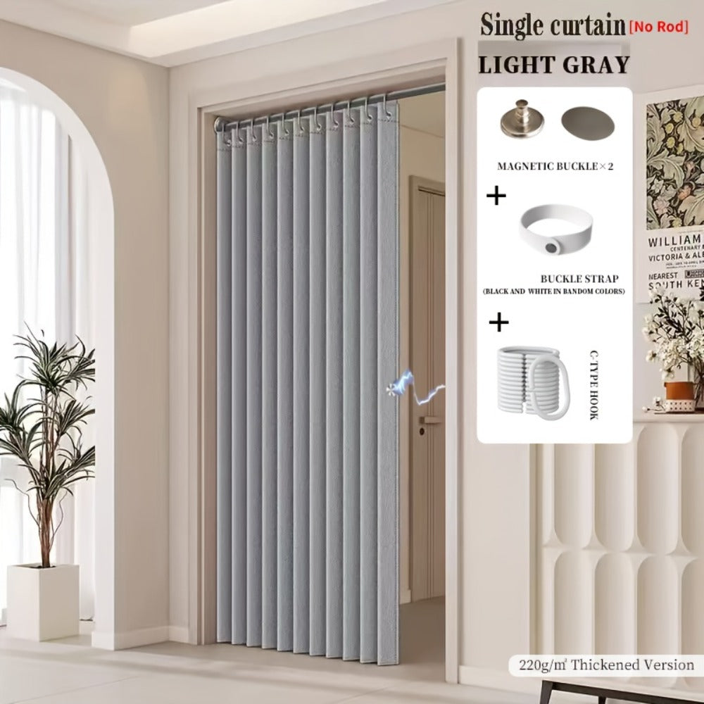 Magnetic Room Divider Curtain Doorway - Rodless Bohemian Striped Door Curtain, 210GSM Thickened Polyester
