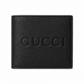 Gucci Logo Embossed Bifold Wallet – Black Pebbled Leather