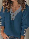 Beatrix | Button-Detail V-Neck Jumper