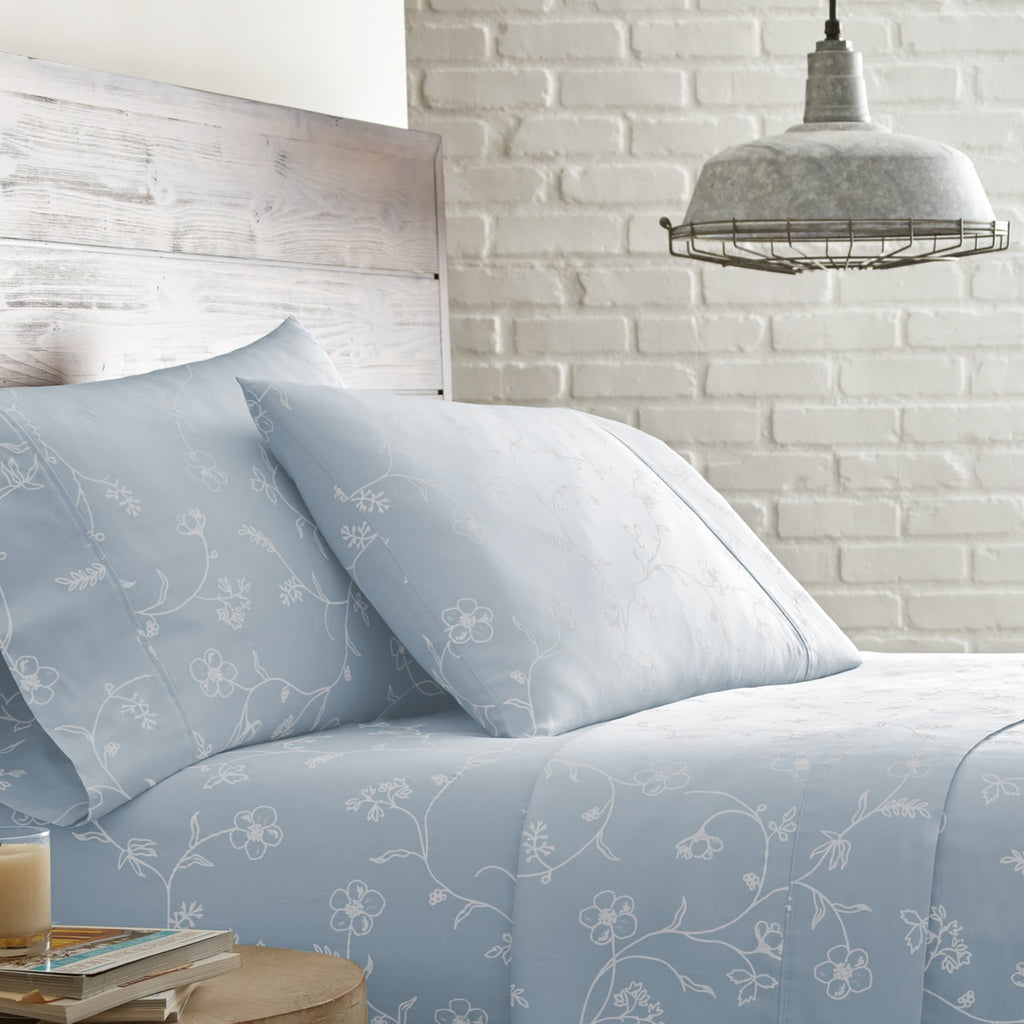 Southshore Fine Linens Sweetbrier Extra Deep Pocket 100% Cotton Printed Sheet Set