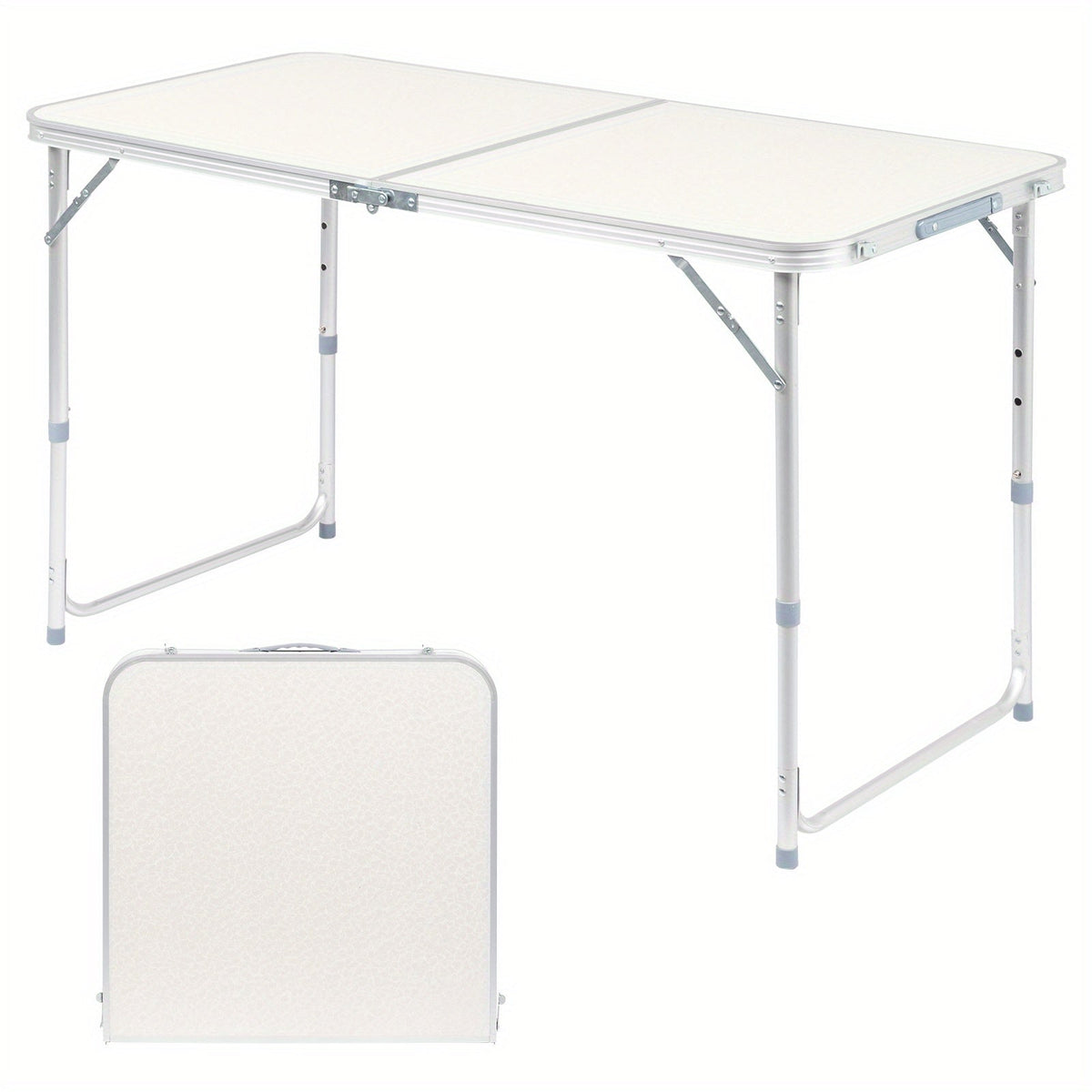 Folding Table 3ft and 4ft Aluminum Alloy Picnic Design with Two Height Positions and Fold-Flat Carry Case