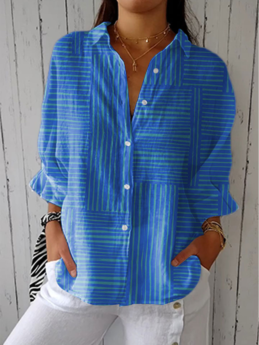 Susan | Alltagstaugliche gestreifte Bluse mit Kragen